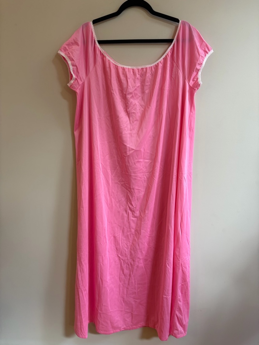 Radcliffe Vintage Long Pink Lace Accent Nightgown Dressing Gown Loungewear Dress